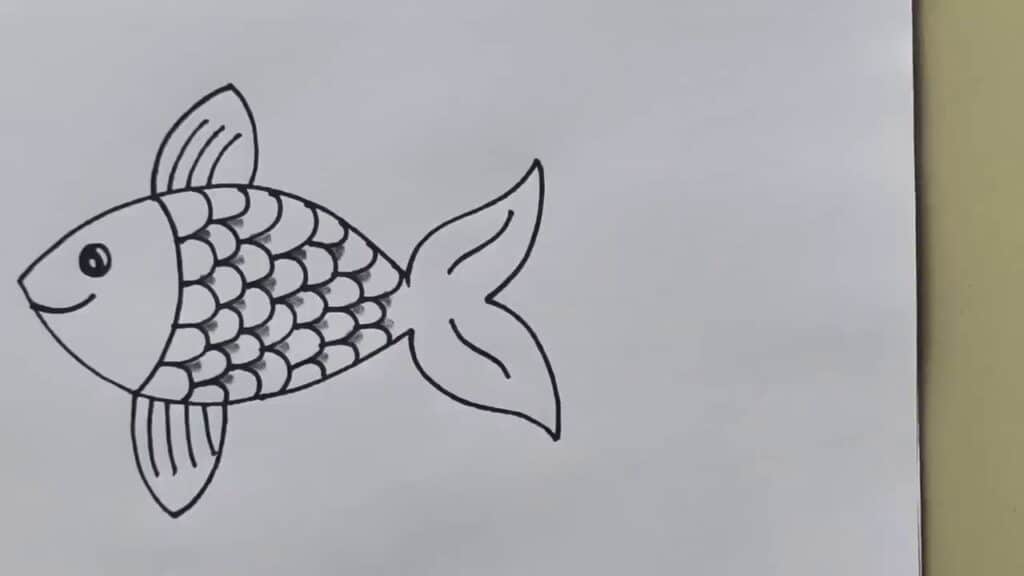 Completed fish drawing ready