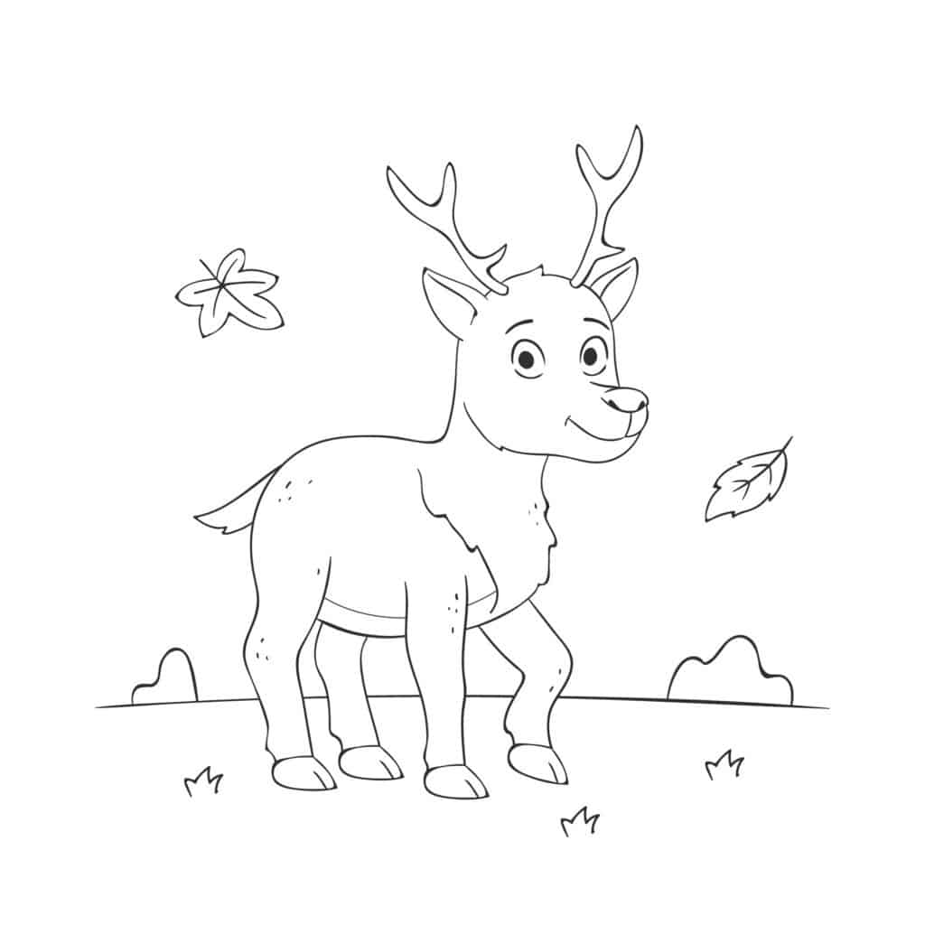 A sweet deer standing gracefully among tall trees in a serene forest setting.