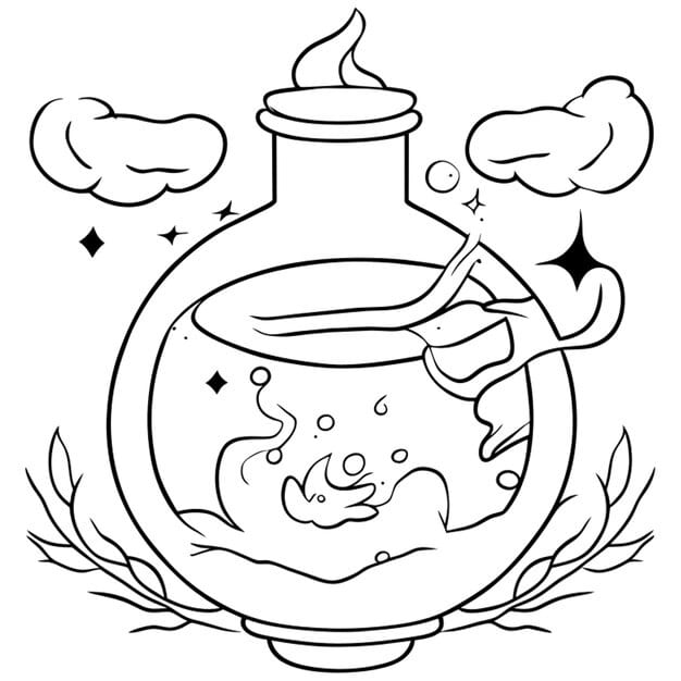 magic potions coloring page c0045 printable coloring pages by my minds eye art images may be 969863 108041