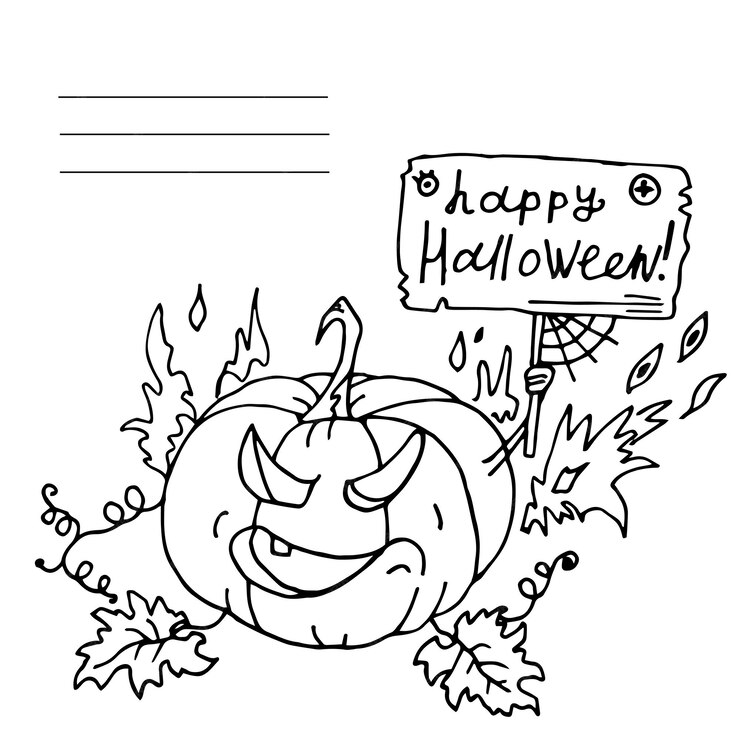 Spooky envelopes with Halloween-themed designs like cobwebs and bats.