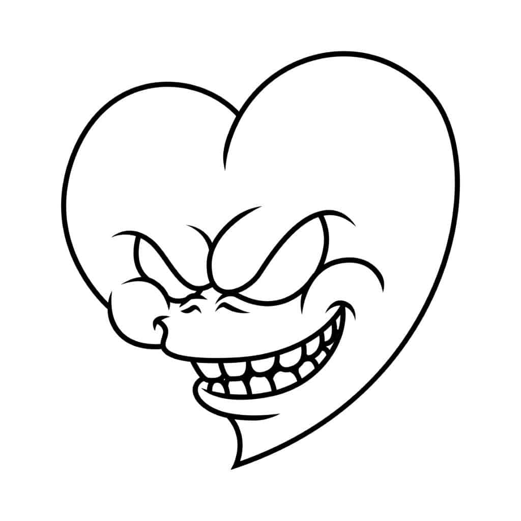 A colorful love monster with heart-shaped eyes and a smile.