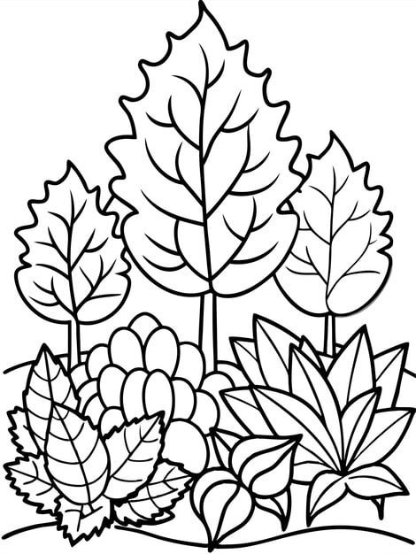 A color by number activity featuring a leaf pile.