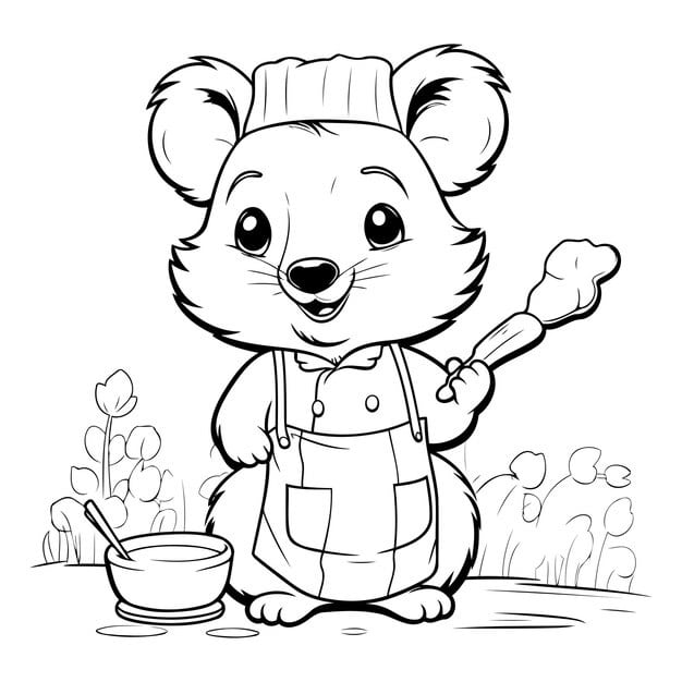 **ALT TEXT**: A cute koala wearing an apron and a barista hat stands behind a coffee counter, skillfully preparing a cup of coffee. The coffee shop is decorated with vibrant plants and cozy seating, creating a warm and inviting atmosphere.

**Description**: A delightful scene of a koala barista expertly crafting coffee drinks in a charming coffee shop. With its adorable appearance in an apron and hat, the koala prepares a steaming cup, surrounded by colorful decor and coffee-making equipment, embodying the perfect blend of cuteness and skill in the art of coffee.

**Title**: "Koala Barista: Brewing Joy"

**Caption**: This charming koala barista serves up happiness with every cup, inviting customers to enjoy the cozy atmosphere and delicious brews in a delightful café setting.