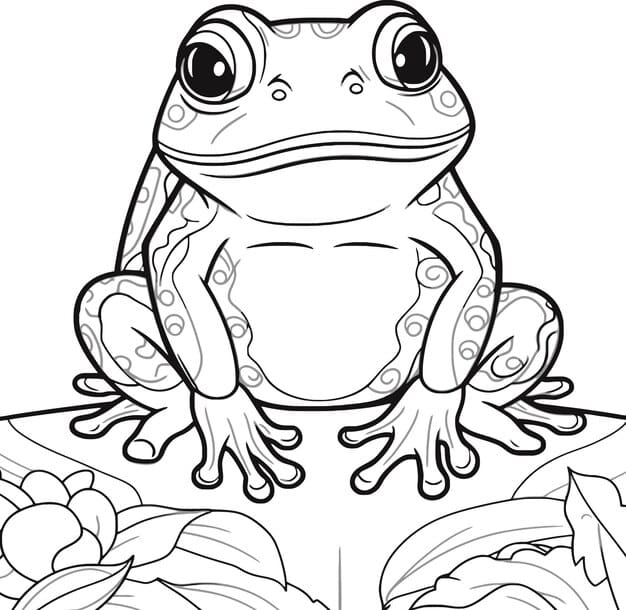 ALT TEXT: A frog resting on a log by the water surrounded by plants.
DESCRIPTION: A peaceful drawing of a frog in its natural habitat.
Caption: Enjoy the serenity with this frog on a log drawing!
TITLE: Frog on a Log