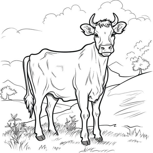 ALT TEXT: A detailed portrait of a cow showcasing its facial features.
DESCRIPTION: A realistic portrayal of a cow's face, focusing on detail and emotion.
Caption: Create a captivating connection with a realistic portrait cow drawing!
TITLE: Realistic Portrait Cow Drawing