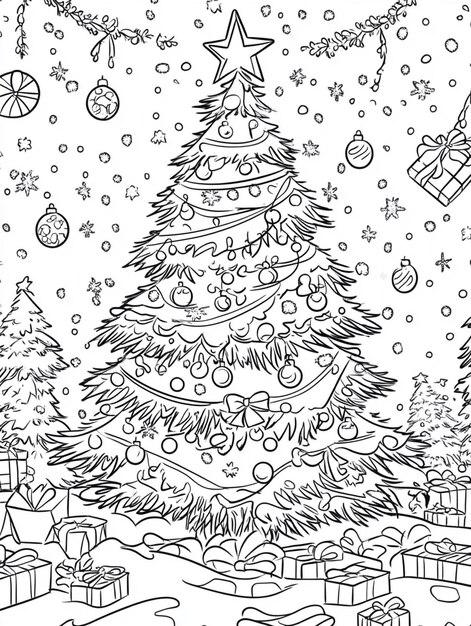 ALT TEXT: A Christmas tree decorated with food items like cookies and candy.
DESCRIPTION: An illustration of a Christmas tree adorned with festive food decorations.
Caption: Indulge in the holiday spirit with this delicious foodie Christmas tree design!
TITLE: Foodie Tree