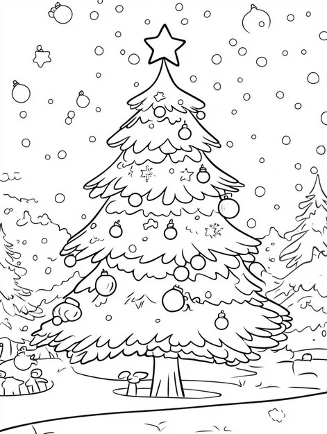 ALT TEXT: A frosted Christmas tree design featuring wintery elements.
DESCRIPTION: An illustration of a Christmas tree adorned with frosty decorations and snowflakes.
Caption: Capture the magic of winter with a beautifully frosted Christmas tree design!
TITLE: Frosted Tree