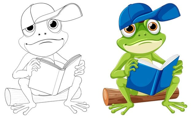 ALT TEXT: A playful frog wearing a hat in a humorous pose.
DESCRIPTION: A whimsical drawing of a frog with a fun hat.
Caption: Add a touch of humor with this frog wearing a hat drawing!
TITLE: Frog with a Hat