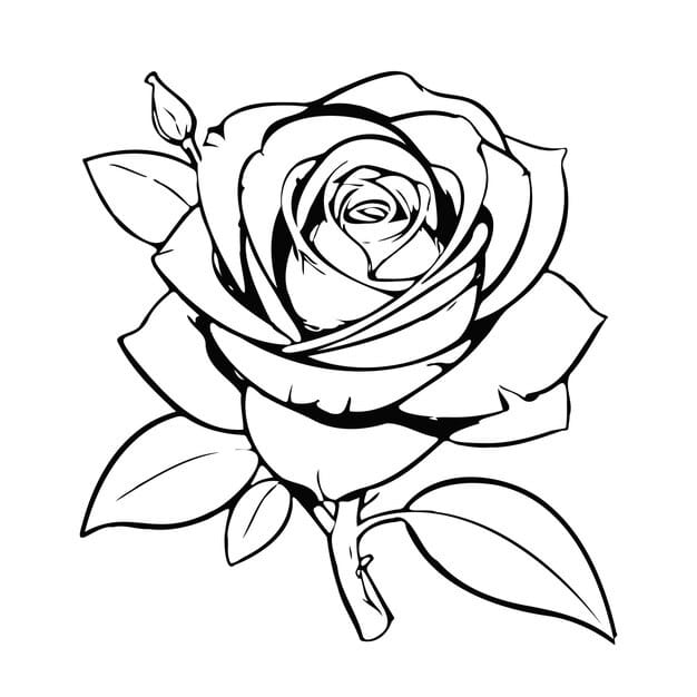 A minimalist drawing of a rose, showcasing simplicity and elegance.