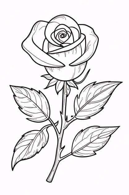 An impressionist drawing of a rose, showcasing loose brush strokes and vibrant colors.