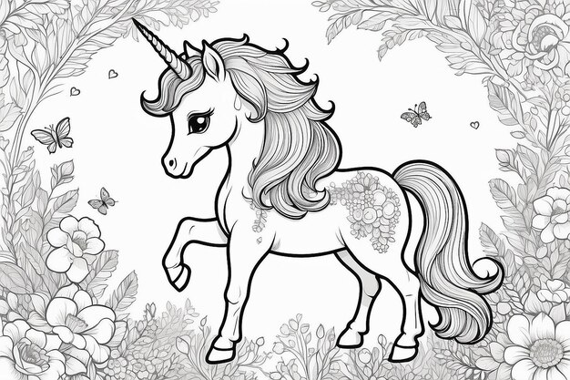 ALT TEXT: A whimsical unicorn with a flowing mane and sparkling horn.
DESCRIPTION: A magical unicorn doodle that evokes a sense of wonder.
Caption: Let your creativity shine with this whimsical unicorn doodle!
TITLE: Whimsical Unicorn