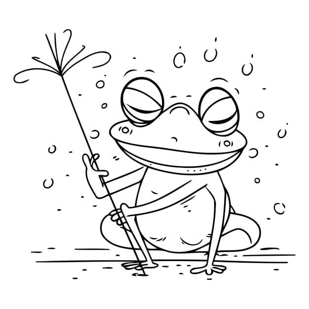 ALT TEXT: A whimsical frog holding a magical wand surrounded by sparkles.
DESCRIPTION: A playful drawing of a frog ready to cast spells.
Caption: Embrace magic with this frog and wand drawing!
TITLE: Frog with a Magical Wand