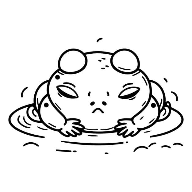 ALT TEXT: A serene frog relaxing in a hot spring surrounded by steam.
DESCRIPTION: A calming drawing of a frog enjoying a peaceful moment.
Caption: Unwind with this frog in a hot spring drawing!
TITLE: Frog in a Hot Spring