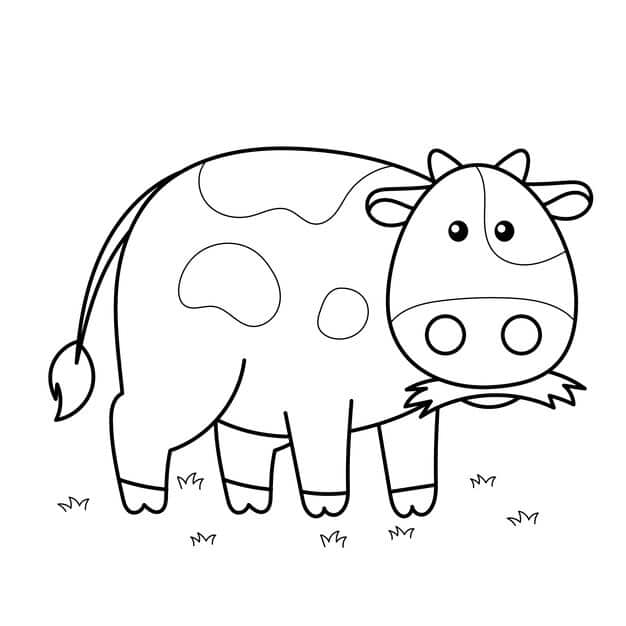 : A playful cartoon cow with exaggerated features and bright colors.
DESCRIPTION: A whimsical cartoon drawing of a cow, perfect for engaging young artists.
Caption: Let your imagination run wild with this fun cartoon cow drawing!
TITLE: Cartoon Cow Drawing