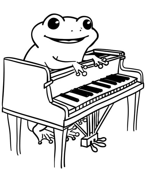 ALT TEXT: A playful frog playing a musical instrument surrounded by notes.
DESCRIPTION: A joyful drawing of a frog immersed in music.
Caption: Celebrate creativity with this frog and musical instruments drawing!
TITLE: Frog with Musical Instruments