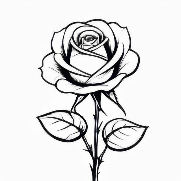 A cultural drawing of a rose, showcasing cultural motifs and significance.