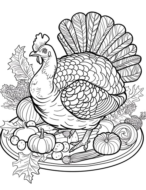 A color by number activity featuring a Thanksgiving turkey.