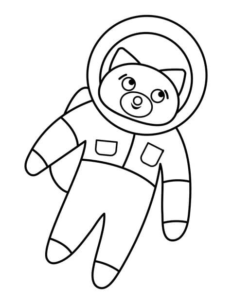 A bear in a spacesuit floating in space.