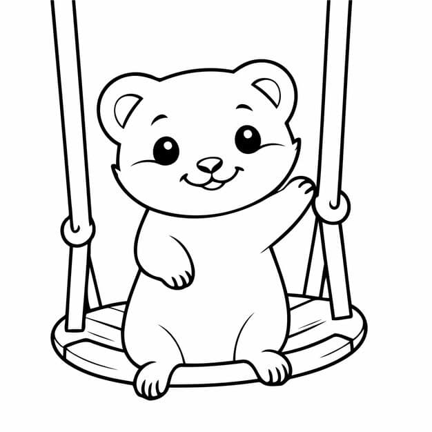 **ALT TEXT**: A cute koala hangs on a swing, its fluffy ears perked up and a joyful expression on its face. The swing is attached to a tree branch, with green leaves surrounding it, creating a serene and playful atmosphere.

**Description**: A delightful scene of a koala enjoying a playful moment on a swing, suspended from a sturdy tree branch. The koala's soft fur and cheerful demeanor add to the charm, as it sways gently amidst the lush greenery, embodying a carefree spirit in nature.

**Title**: "Koala on a Swing: A Playful Pause in Nature"

**Caption**: This adorable koala takes a break from climbing trees to swing in the breeze, capturing the essence of playfulness and tranquility in a beautiful natural setting.