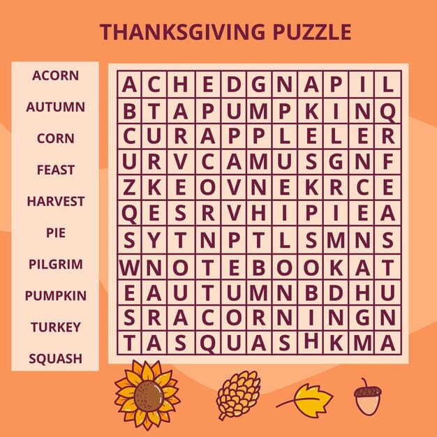 ALT TEXT: A word search featuring words related to a Thanksgiving gratitude tree, like leaves and thankful.
DESCRIPTION: A word search focused on the Thanksgiving tradition of creating a gratitude tree.
Caption: Reflect on the things you’re thankful for with this gratitude tree word search.
TITLE: Thanksgiving Gratitude Tree Word Search