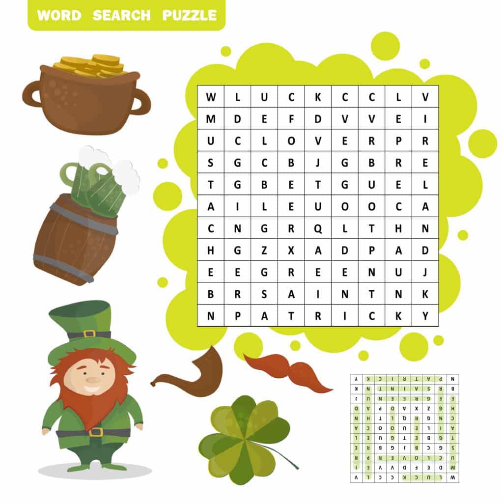 ALT TEXT: A word search puzzle featuring famous Irish landmarks.
DESCRIPTION: A captivating word search showcasing iconic sites in Ireland for St. Patrick’s Day.
Caption: Discover the wonders of Ireland’s landmarks with this exciting word search!
TITLE: Irish Landmarks