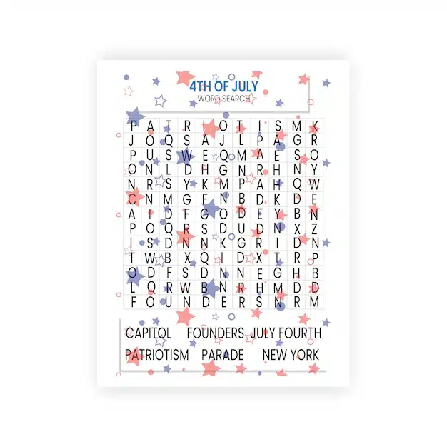 4th july word search 656174 8094