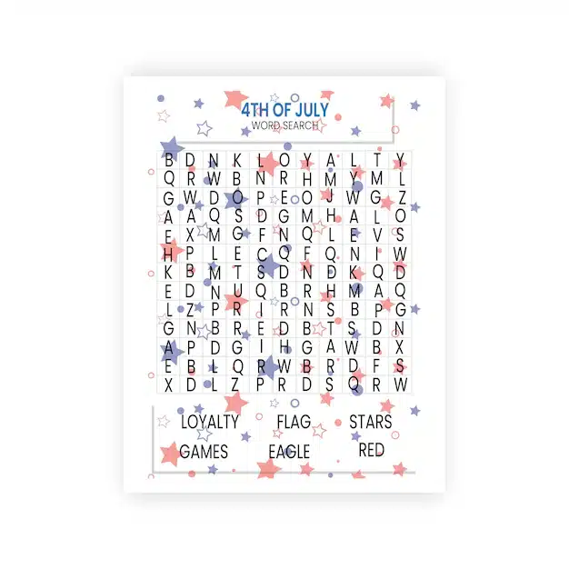 4th july word search 656174 8095