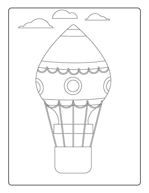 air ballon coloring pages kids with cute airballons black white activity worksheet 638200 222