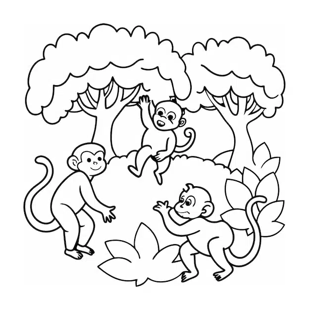 animal playing coloring pages funny animals playing outline kids book 1149263 11726