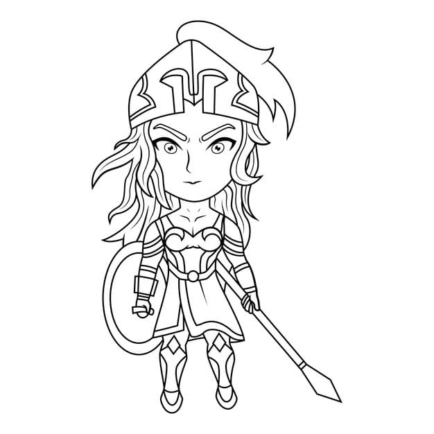 athena chibi mascot line art 408559 157