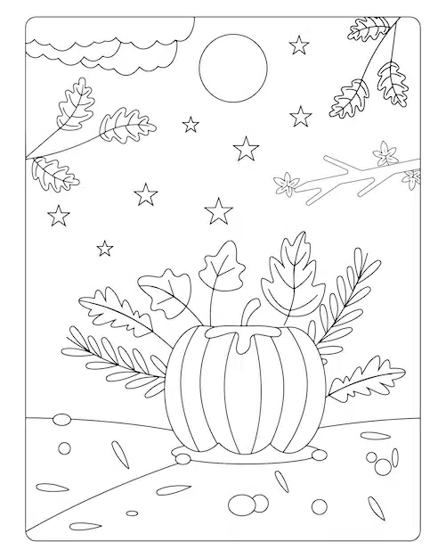 autumn coloring pages kids premium vector 638495 507