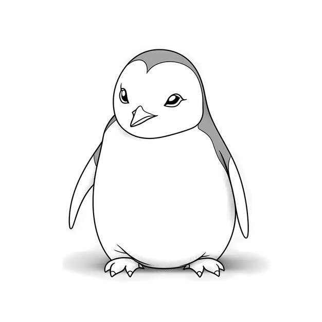 baby emperor penguin adventure cartoon coloring page children 916015 13729