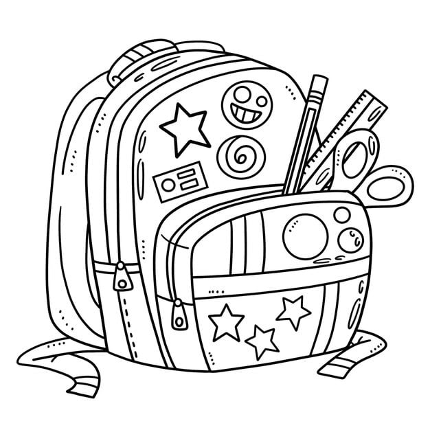 back school cubed shape isolated coloring page 576561 8455