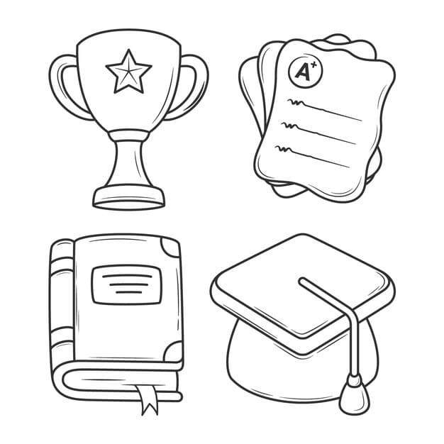 back school hand drawn doodle outline black white education icon 400474 562