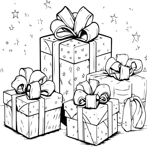 beautifully wrapped gifts coloring page 793248 1033