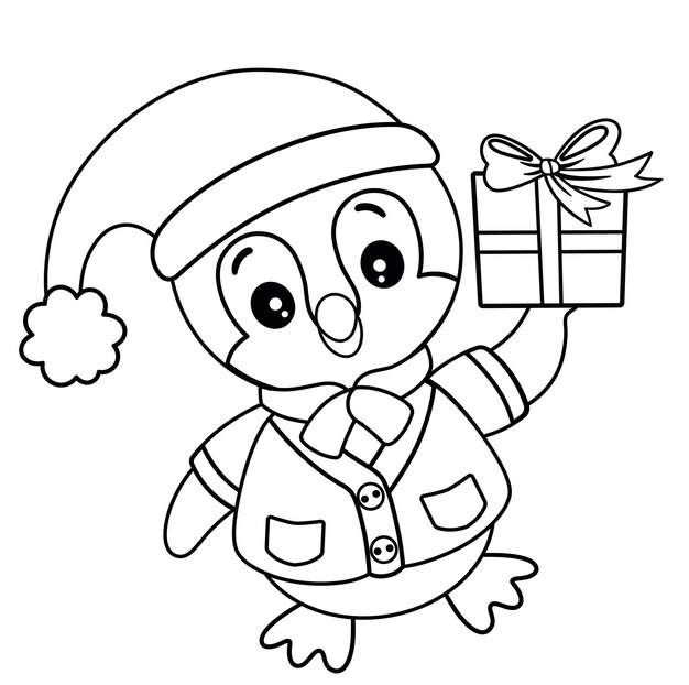 black white cute penguin vector illustration christmas time theme 491934 1113 1