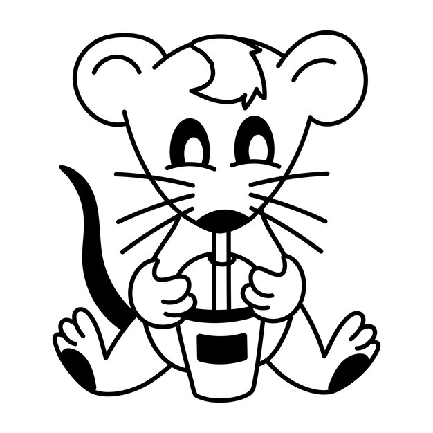 black white drawing mouse with pencil it 67813 26337