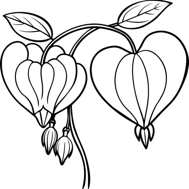 bleeding heart flower outline illustration coloring book page design 871209 8253