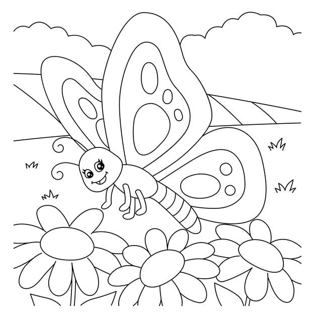 butterfly coloring page kids 576561 54