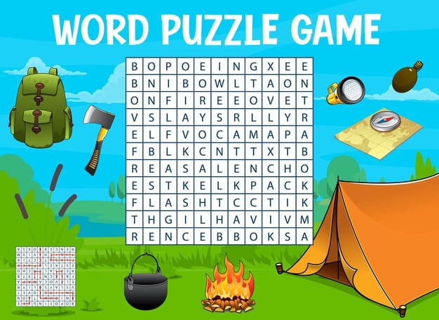 camping travel word search puzzle game worksheet 8071 24962 2