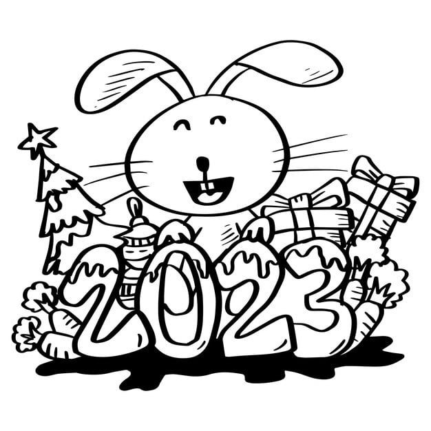 carrot rabbit year 2023 coloring pages 97378 2345