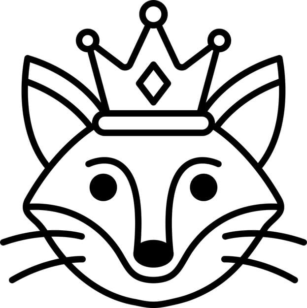 cartoon fox with crown its head 1375 87133