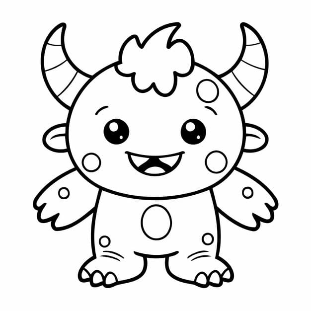 cartoon monster drawing toddlers colouring page 925324 5861