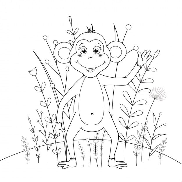 children s coloring book with cartoon animals educational tasks preschool children cute monkey 71599 988