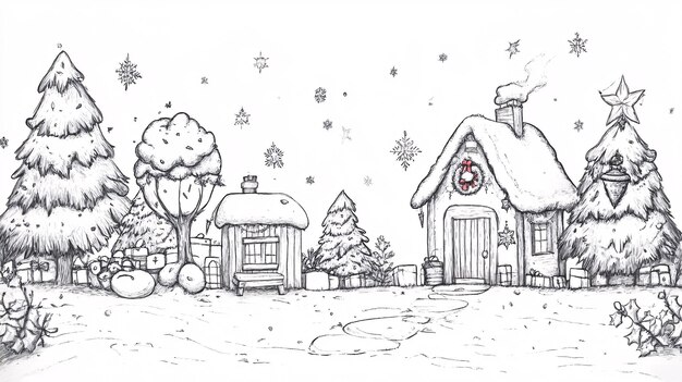 christmas cabin snowy landscape is waiting santa claus come 661495 117261