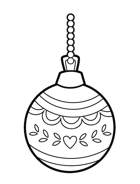 christmas coloring book page kids christmas ball black white vector illustration 160901 2706