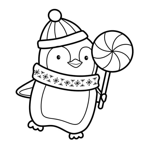 christmas coloring book page kids christmas penguin black white vector illustration 160901 3209