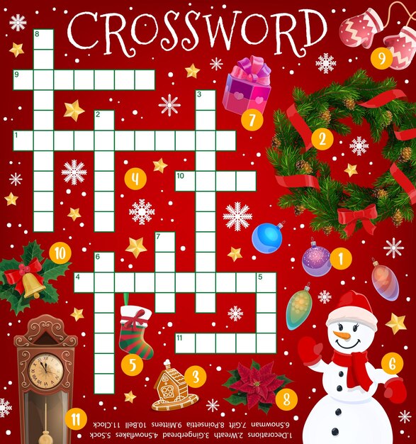 christmas crossword puzzle game holiday cartoon 8071 51850