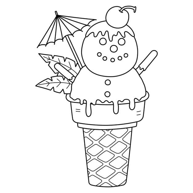 christmas july ice cream isolated coloring page 576561 16185