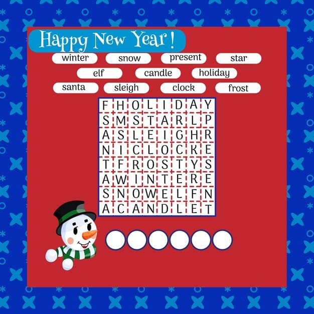 color crossword education game children about christmas winter simbols vector illustration 330527 11